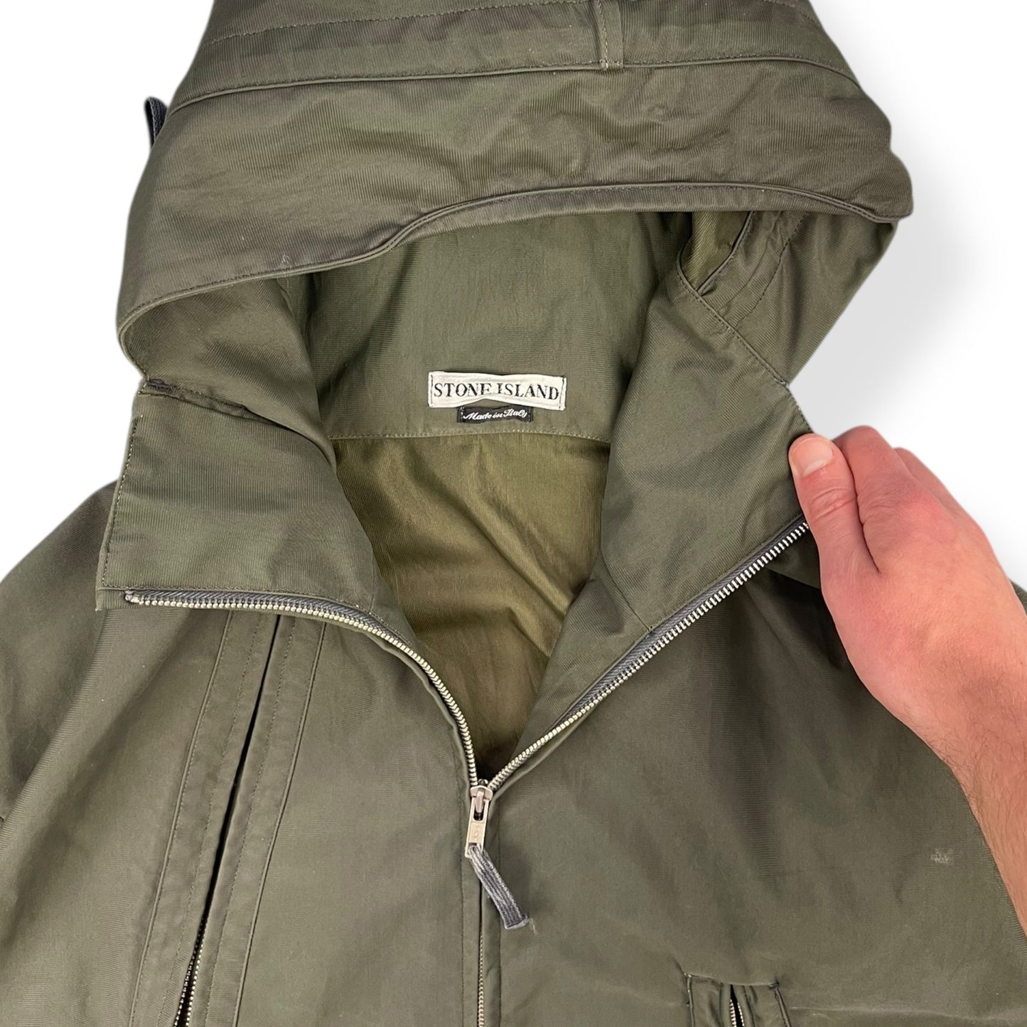 SS2000 Stone Island Nylam Dual Zip Jacket (XL) | Default Title, Olive