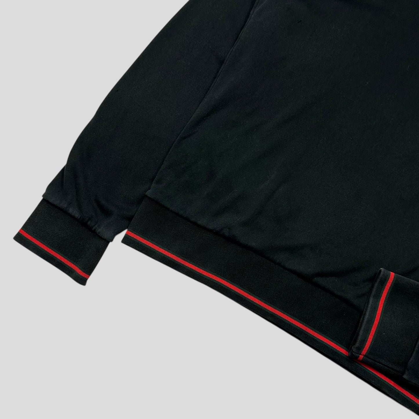 Gucci 2007 Crest Logo Web Stripe Teddy Cotton Hoodie - M | Default Title, Black
