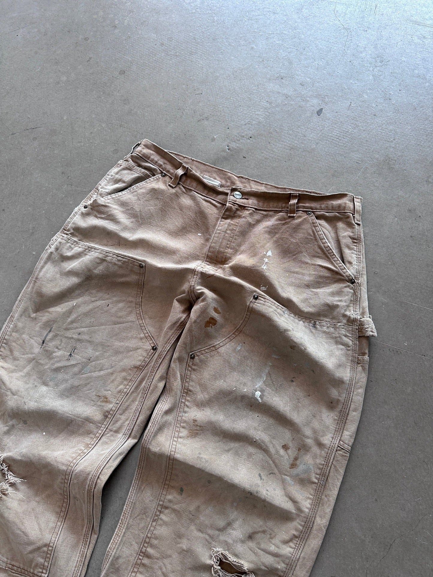 Carhartt Thrashed Double Knee Pants - 38 x 34 | W36, Red