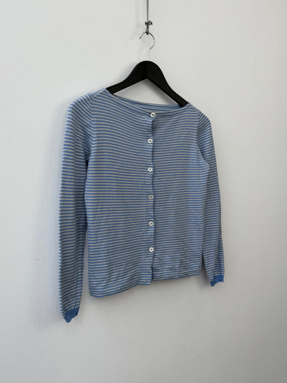 Prada Stripe Button-Up Cardigan | Small, Blue