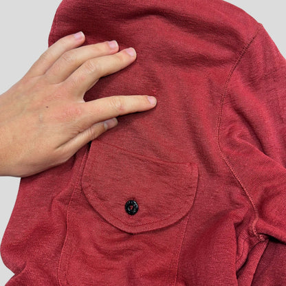 Stone Island 2010 Blood Red Flax & Silk Lightweight Knit - L