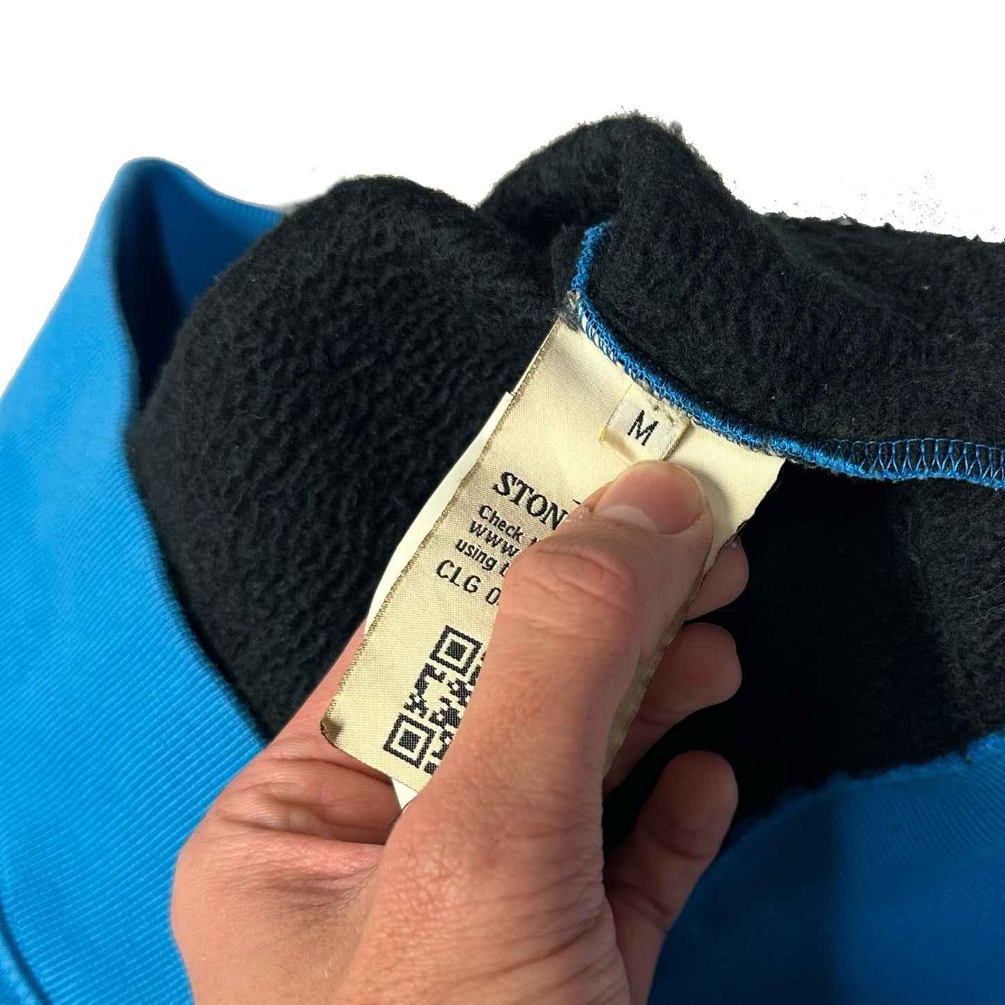 Stone Island Contrast Stitch Hoodie In Blue ( M )