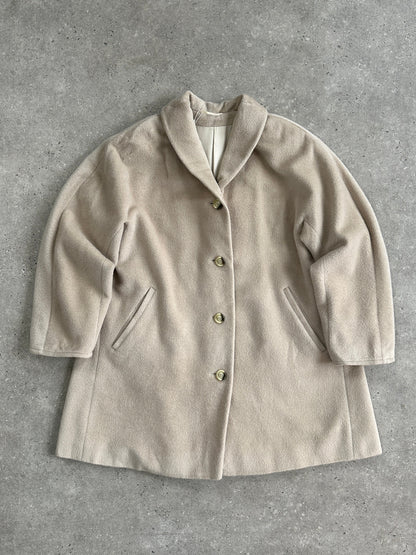 Max Mara Brushed Wool Cashmere Single Breasted Coat - M/L