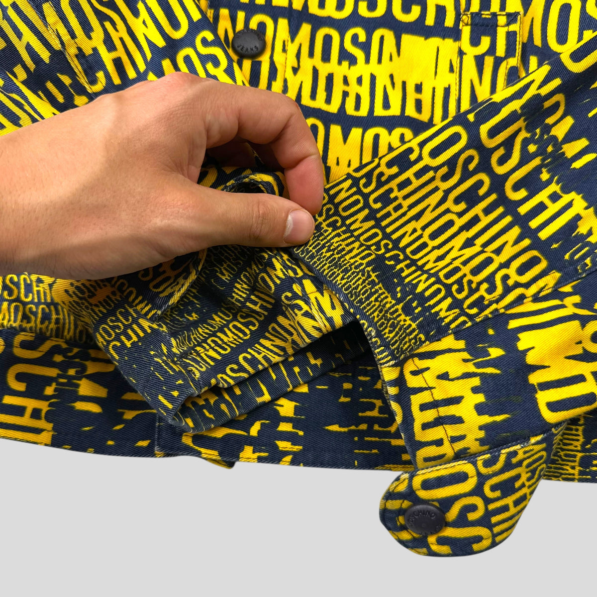 Moschino Jeans 1996 Crazy Print Cotton Jacket - IT48 (S/M) | Small, Yellow