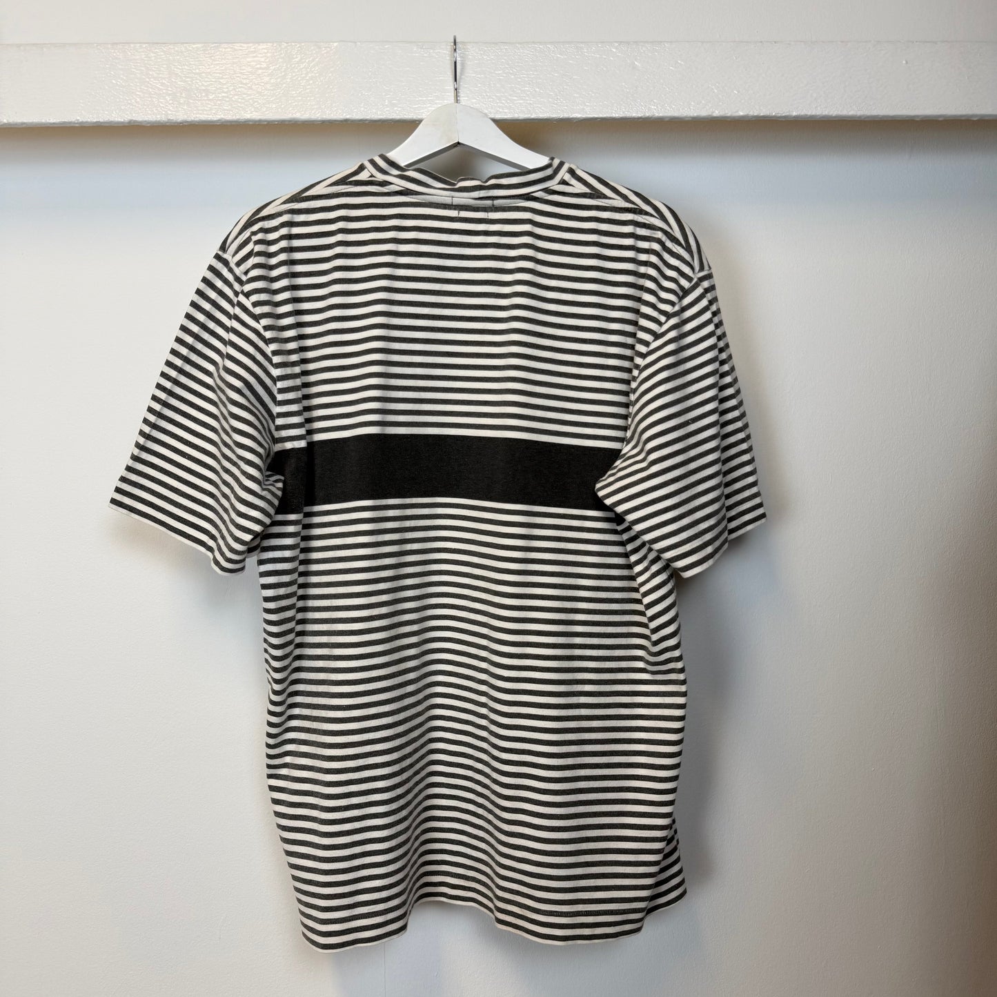 Early 00’s Stone Island Striped Logo T-shirt (XL) | XL, Black and White