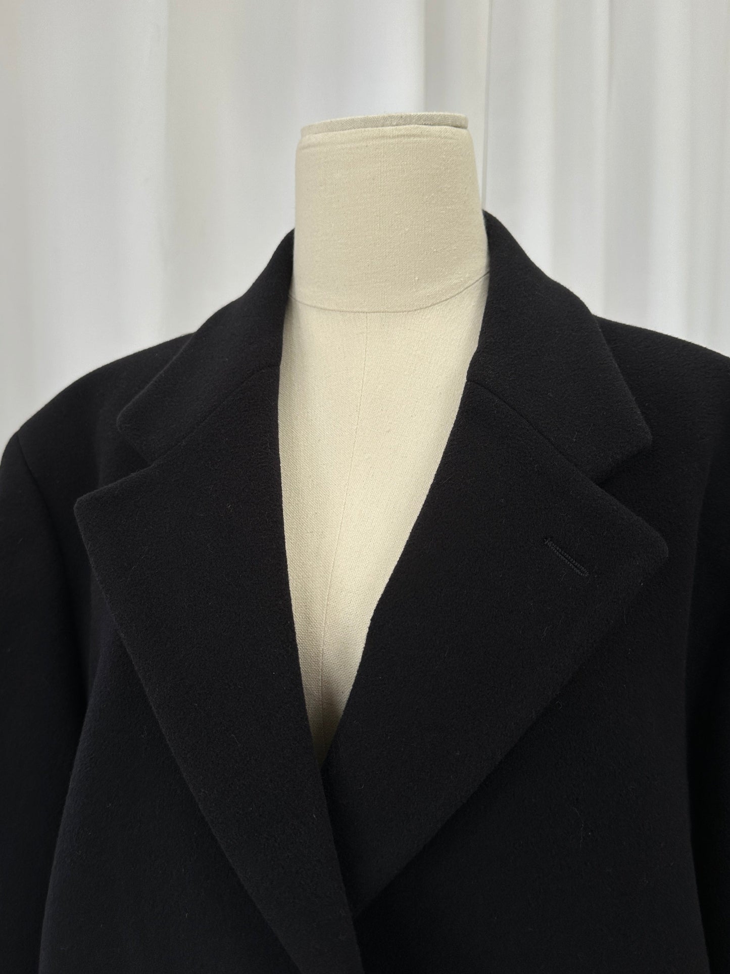 Emporio Armani 1990s Wool Cashmere Single Breasted Coat - XL