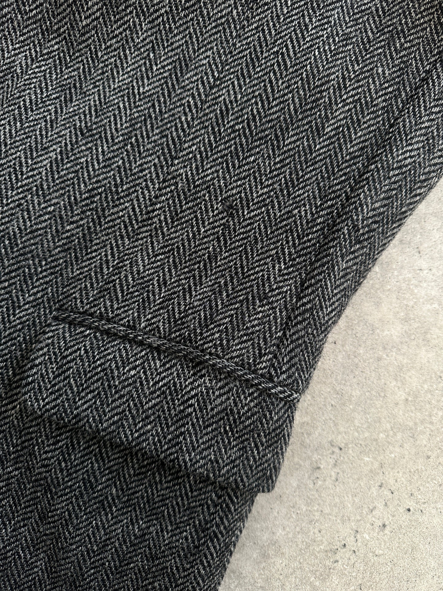 Burberry 1990s Pure Wool Herringbone Single Breasted Blazer - 46R/XXL