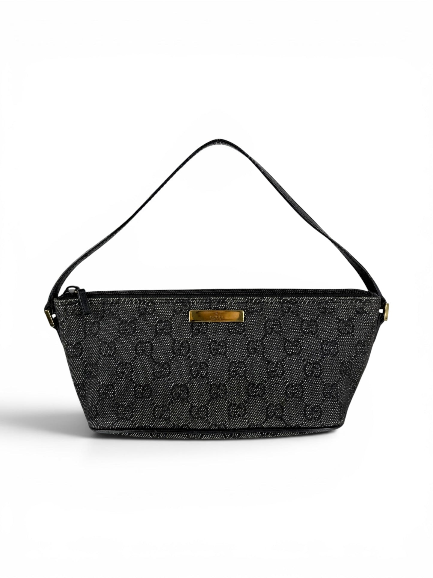 2000s Gucci Monogram Black/Grey Pochette Boat Bag | O/S, Multicoloured