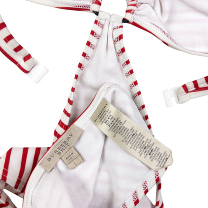 Vintage Burberry Brit Striped Monokini Swimming Costume Womens Size L