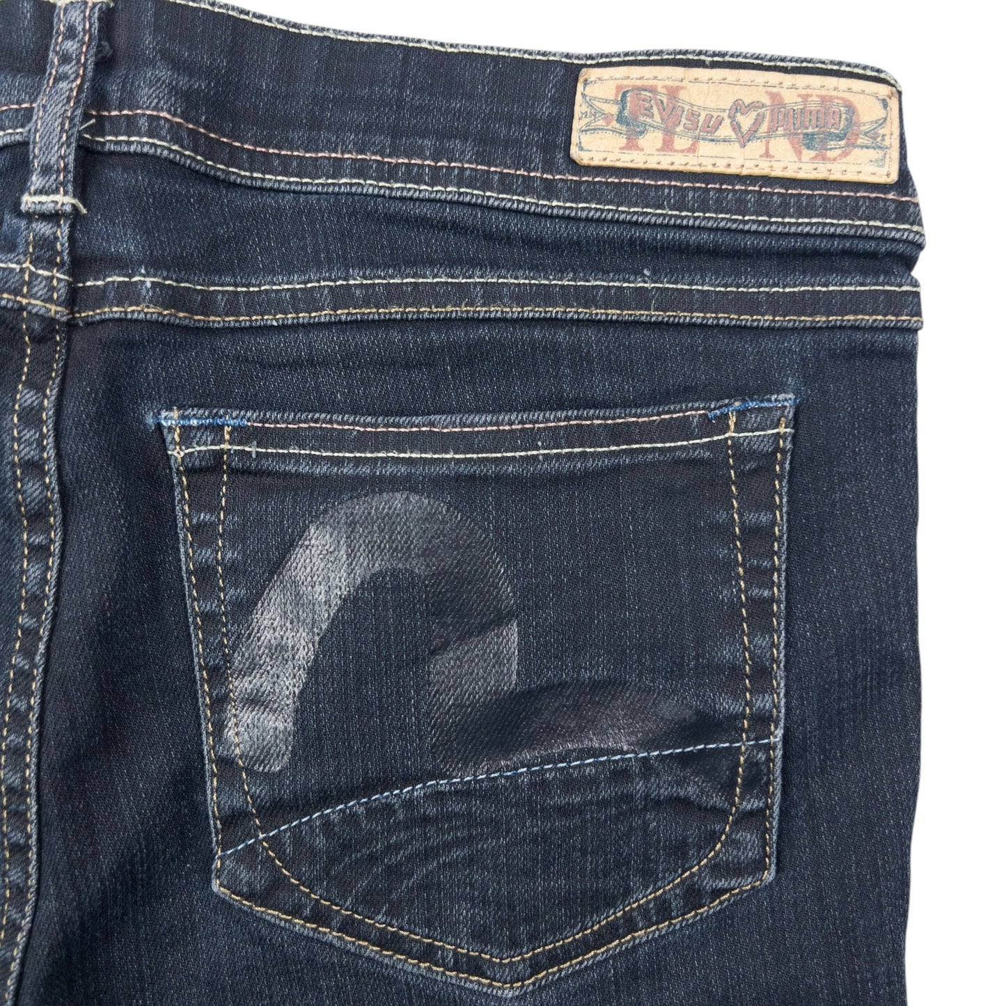 Vintage 2000s Puma X Evisu Double Gull Japanese Denim Jeans Size W32 | W32, Multicoloured