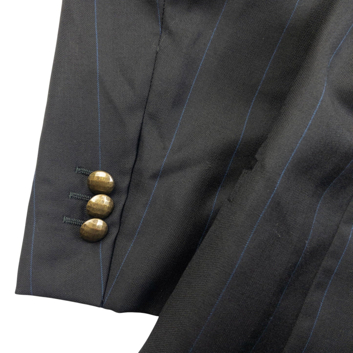 Vintage 90s Gianni Versace Couture Striped Blazer Jacket Size XL | XL, Black