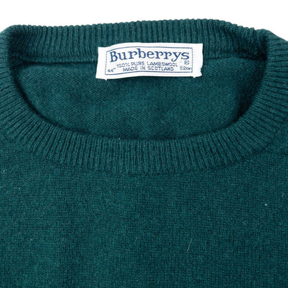 Vintage 90s Burberry Wool Jumper Size L | Large, Green