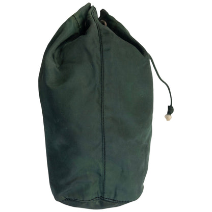 Vintage 2000s Prada Drawstring Pouch Bag | O/S, Green