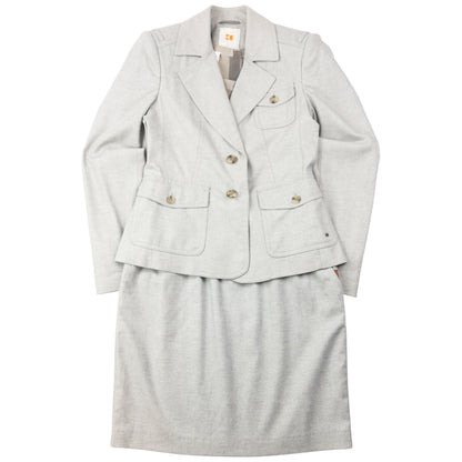 Vintage 90s Hugo Boss Jacket & Dress Suit Set Womens Size M | Medium, Grey