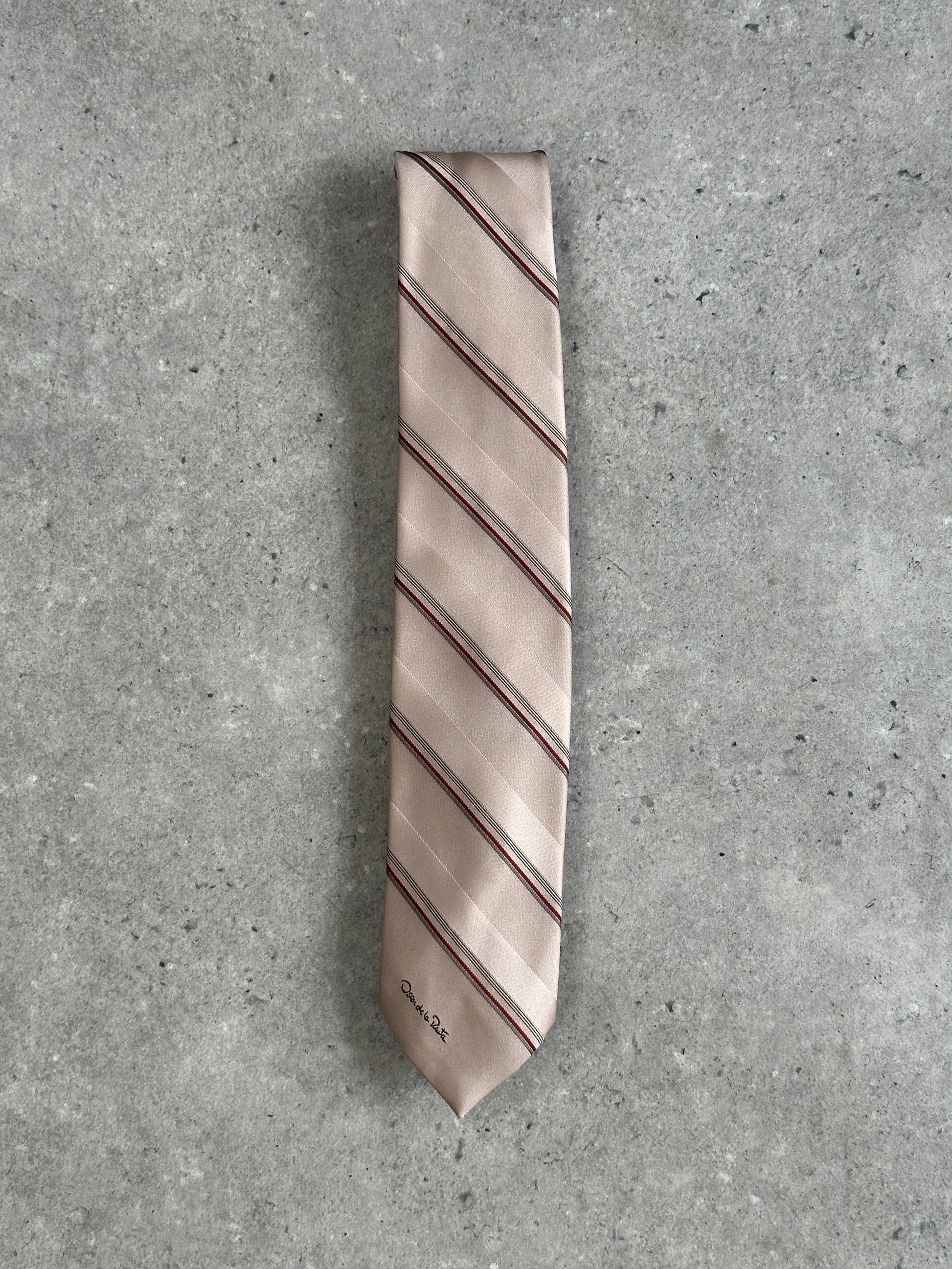 Oscar De La Renta 1990s Striped Tie