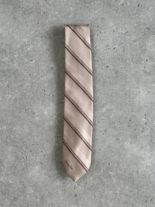 Oscar De La Renta 1990s Striped Tie