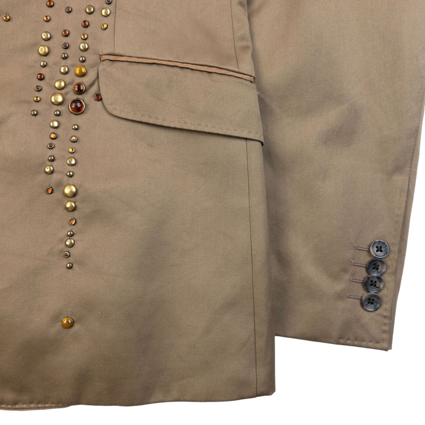 Vintage 2000s Dolce & Gabbana Embellished Blazer Jacket Size M | Medium, Brown