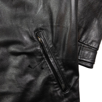 Vintage Armani Jeans Zip Up Leather Jacket Size M