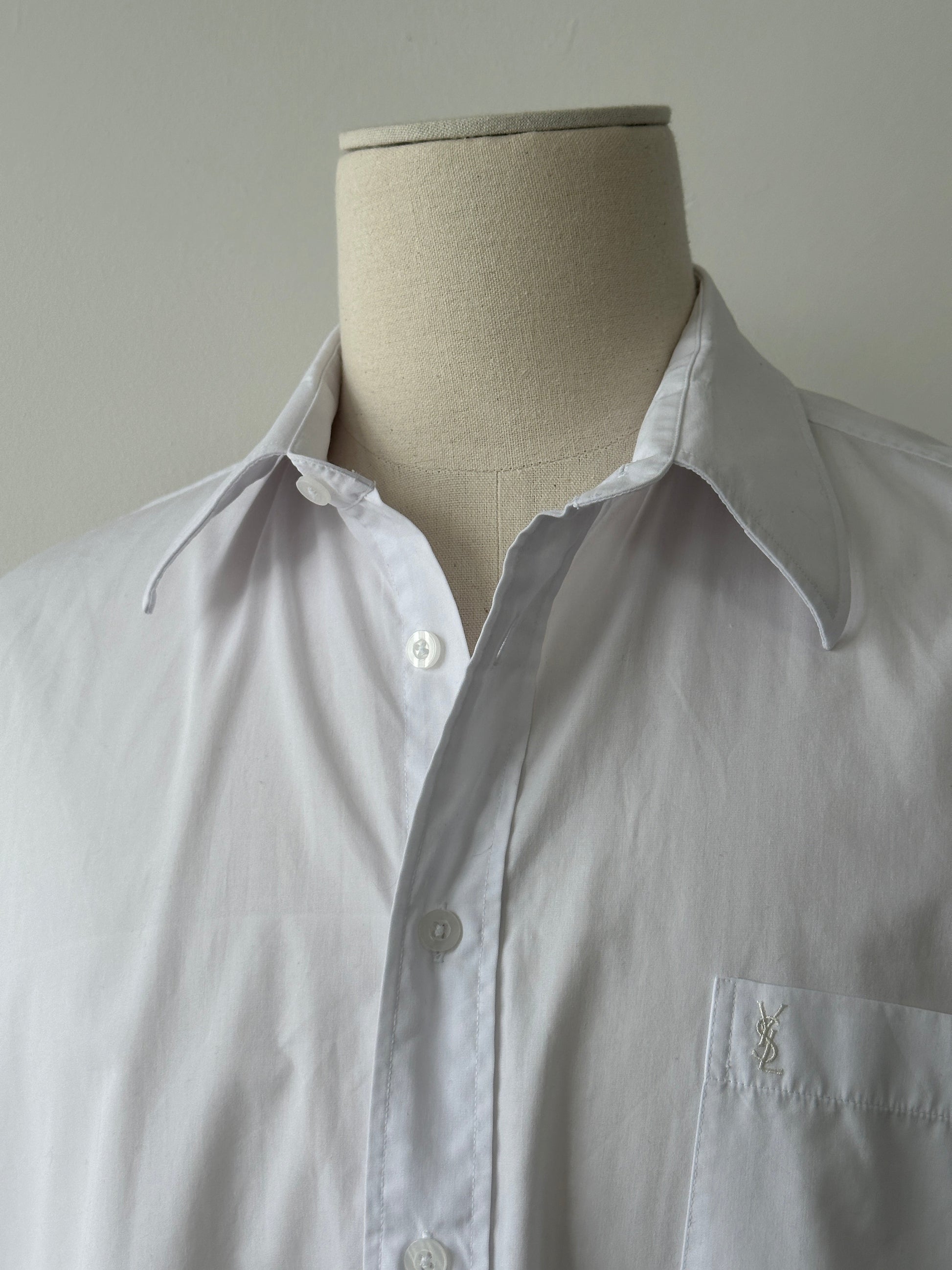 Yves Saint Laurent Pour Homme 2000s Cotton Logo Shirt - XL