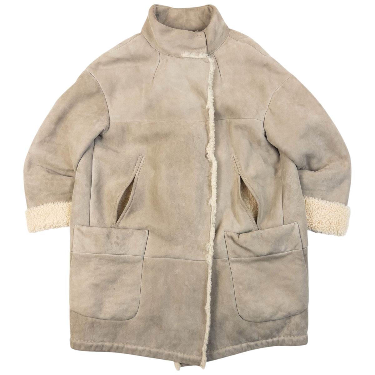 Vintage 2009 Miu Miu Fleece Lined Shearling Jacket Size L | Large, Beige