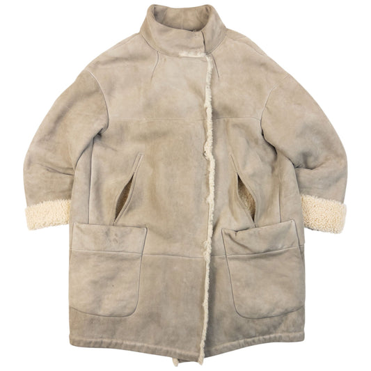 Vintage 2009 Miu Miu Fleece Lined Shearling Jacket Size L | Large, Beige