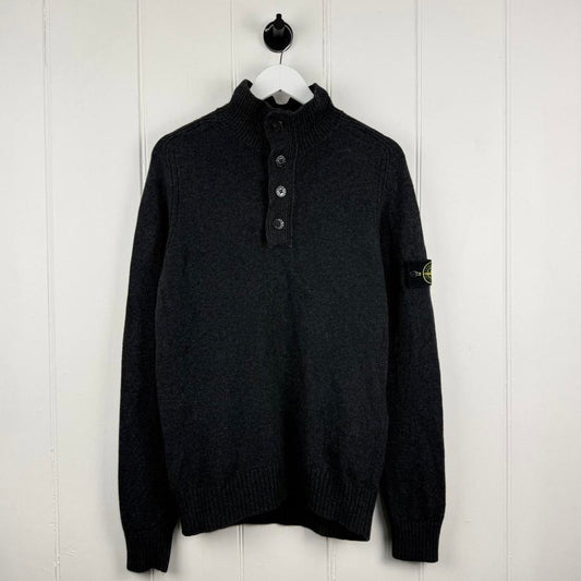 Stone Island Wool Knit Half-Button Jumper (M) | Medium, Red