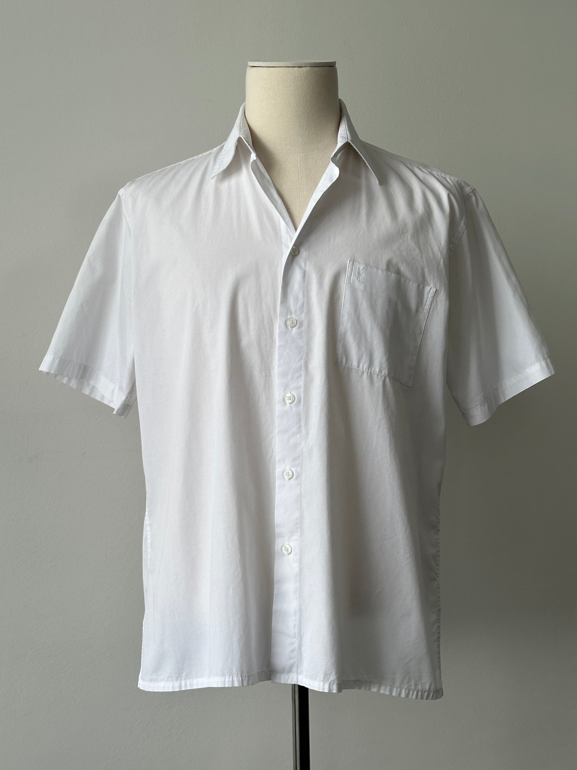Yves Saint Laurent Pour Homme 2000s Cotton Short Sleeve Shirt - L