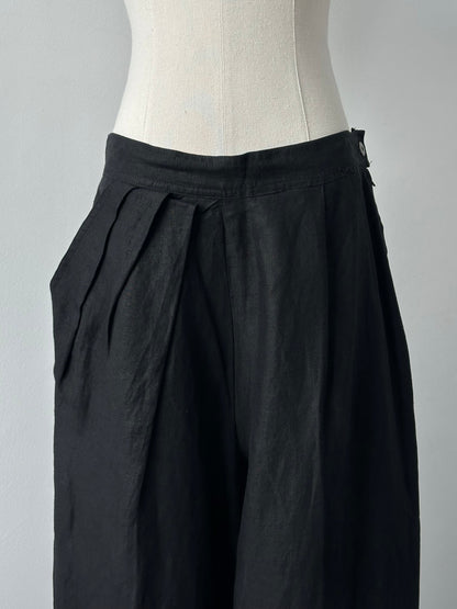 Max Mara 1990s Pure Linen Pleated Trousers - W28