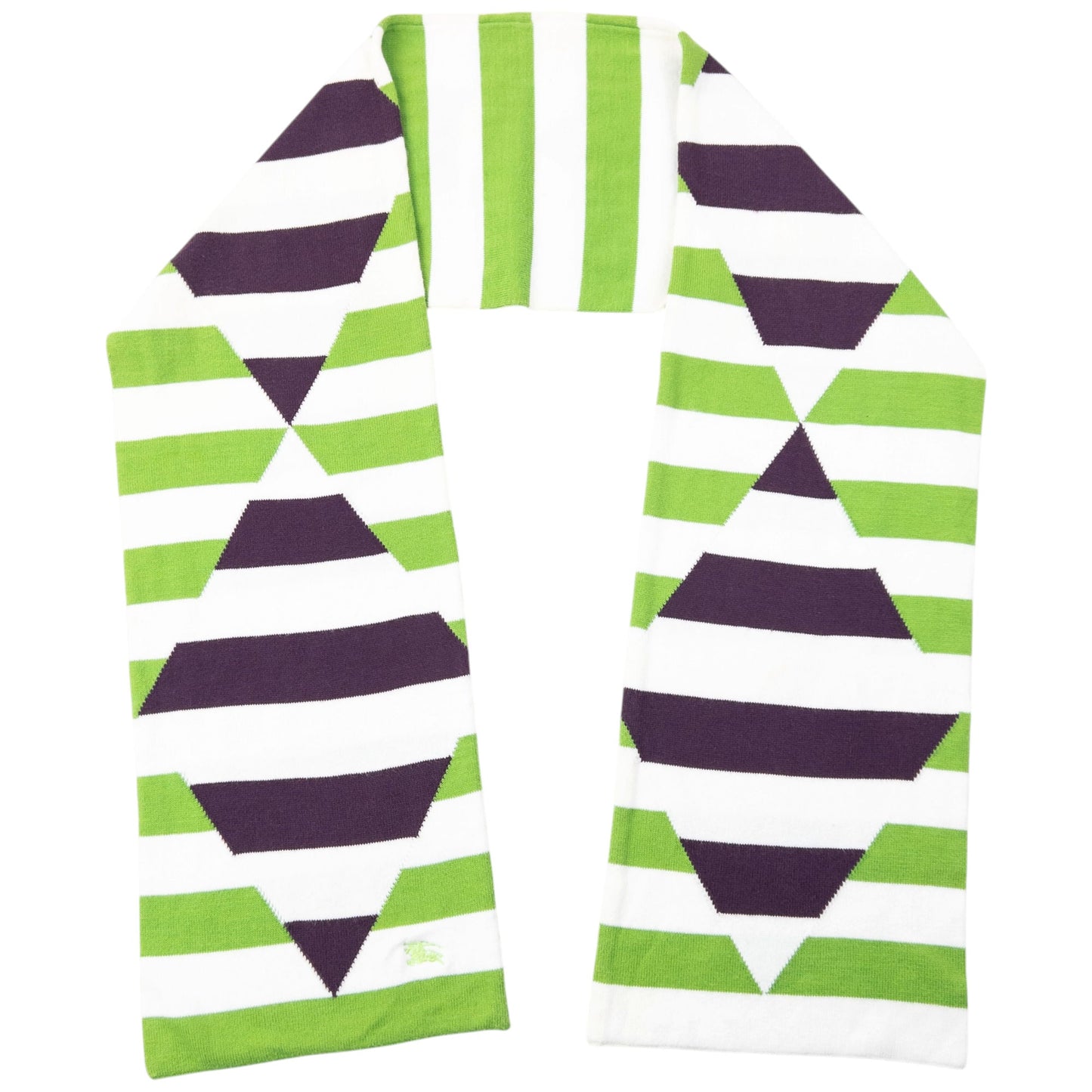 Vintage 2000s Burberry Striped Scarf | O/S, Green