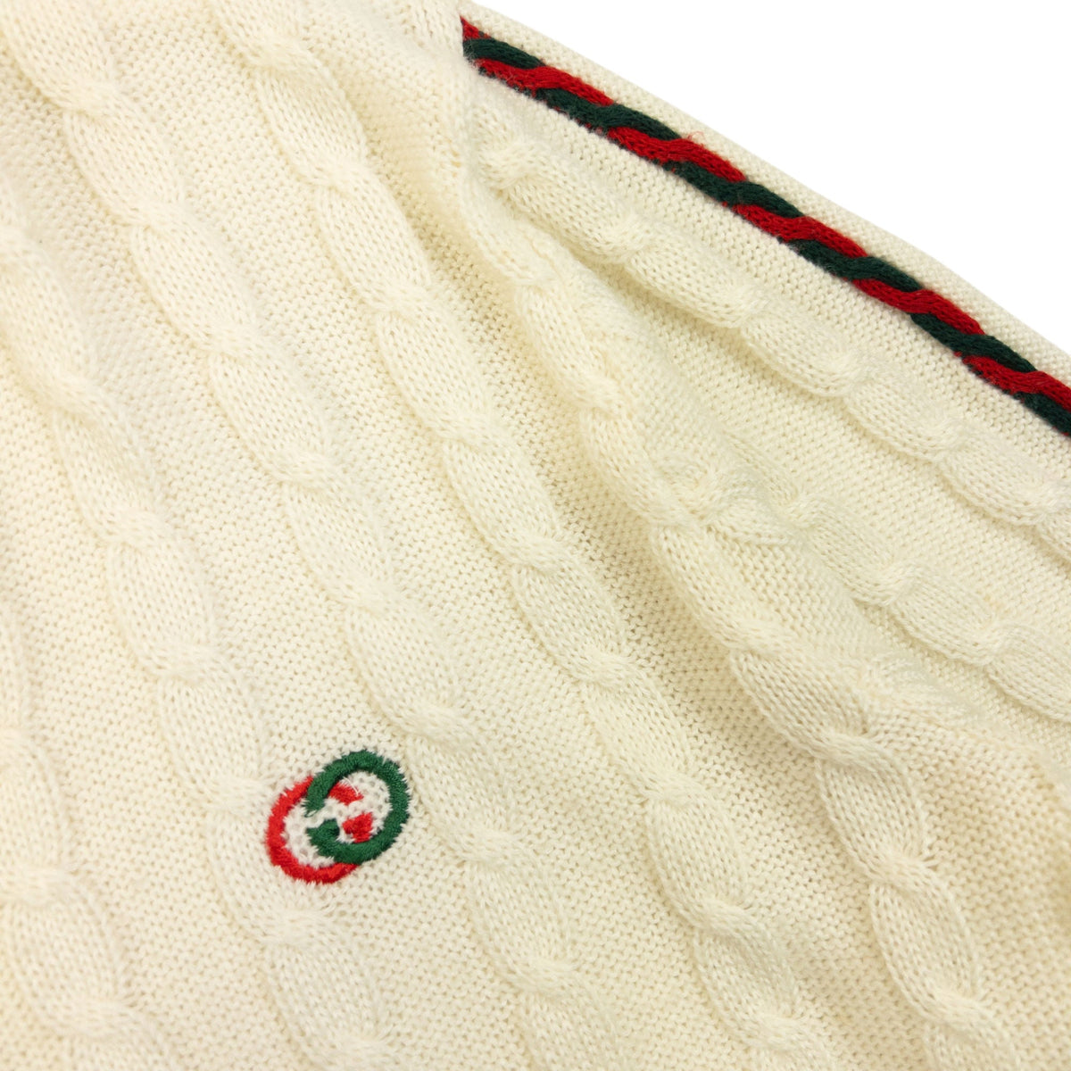 Vintage 80s Gucci Cable Knit Jumper Womens Size M | Medium, Multicoloured