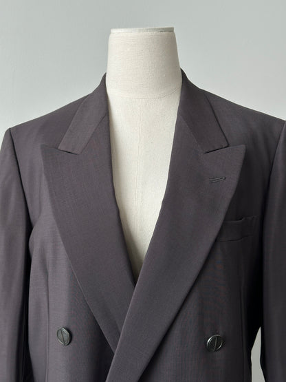 Christian Dior Monsieur 1980s Bespoke Button Double Breasted Blazer - M