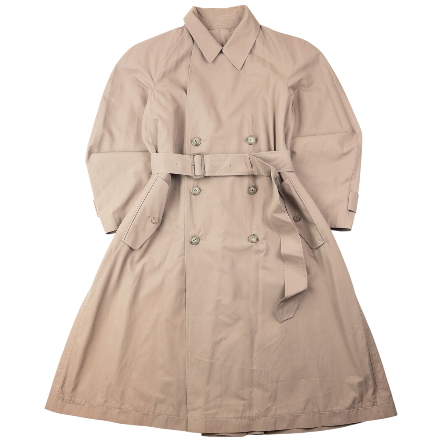 Vintage 2000s Yohji Yamamoto Central Japan Railway Belt Waist Trench Jacket Size L | Large, Beige