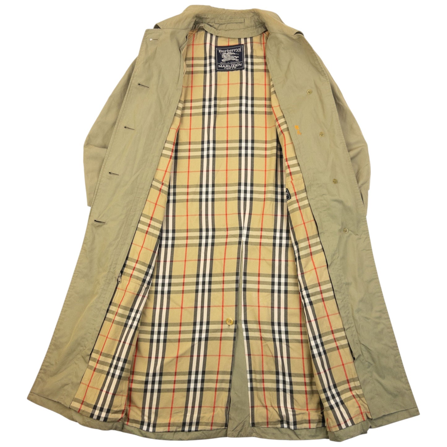 Vintage 90s Burberry Nova Check Lined Trench Jacket Womens Size S | Small, Beige