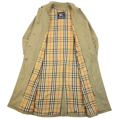 Vintage 90s Burberry Nova Check Lined Trench Jacket Womens Size S | Small, Beige