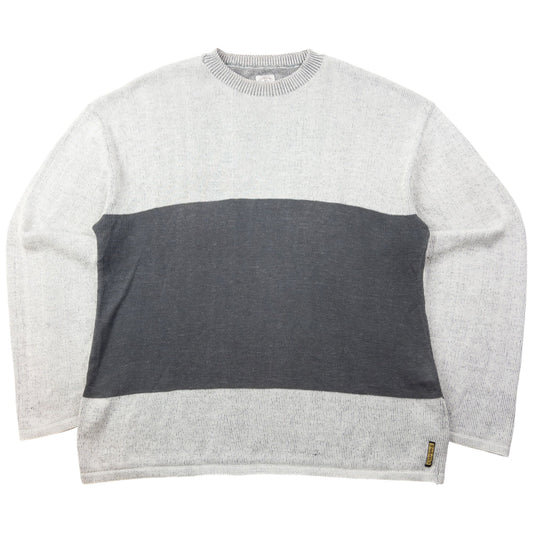 Vintage 90s Armani Jeans Lightweight Knit Jumper Size L | Large, Grey