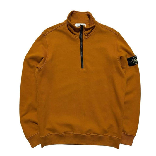 Stone Island Orange Quarter Zip Pullover | Medium, Orange