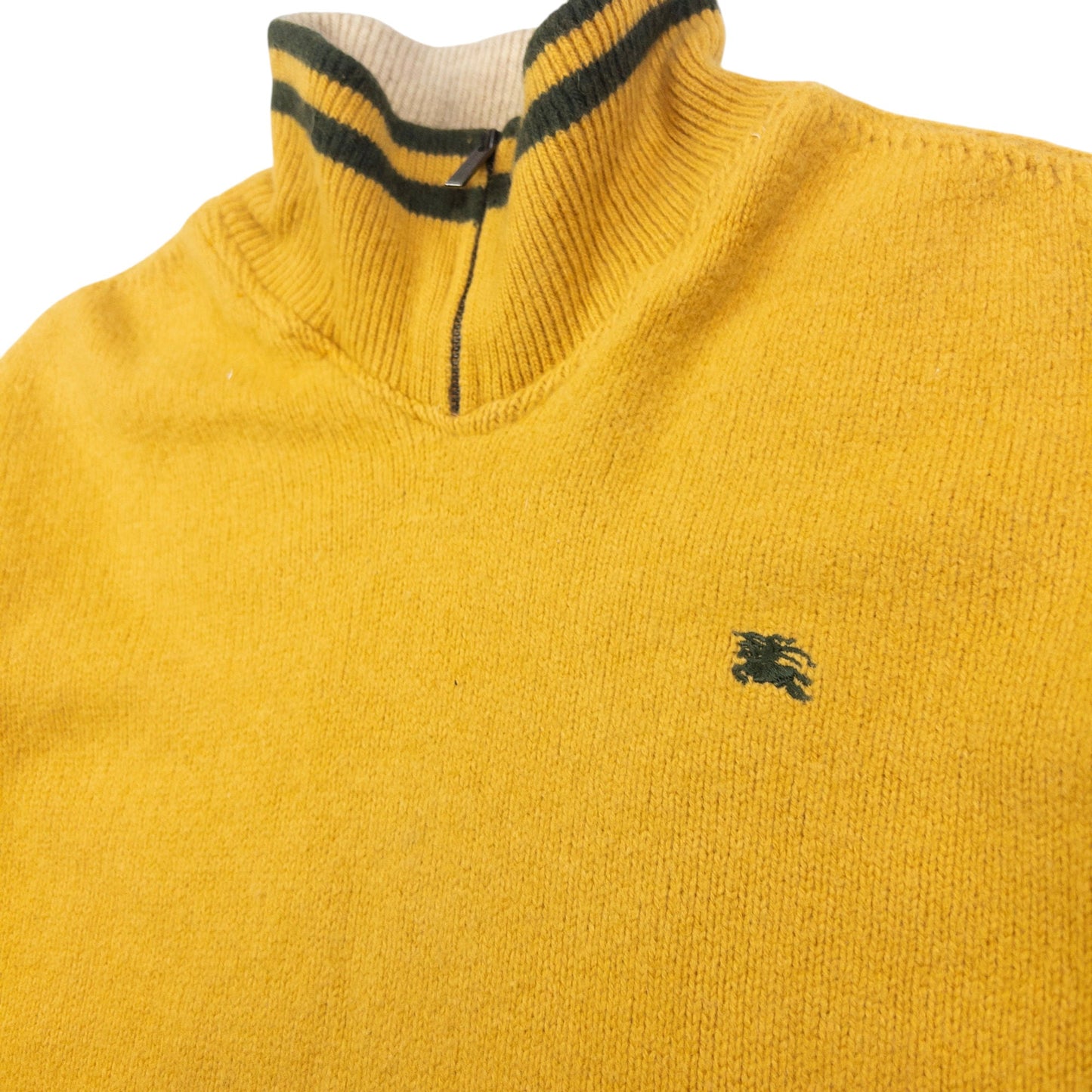 Vintage Burberry Q Zip Wool Jumper Womens Size S