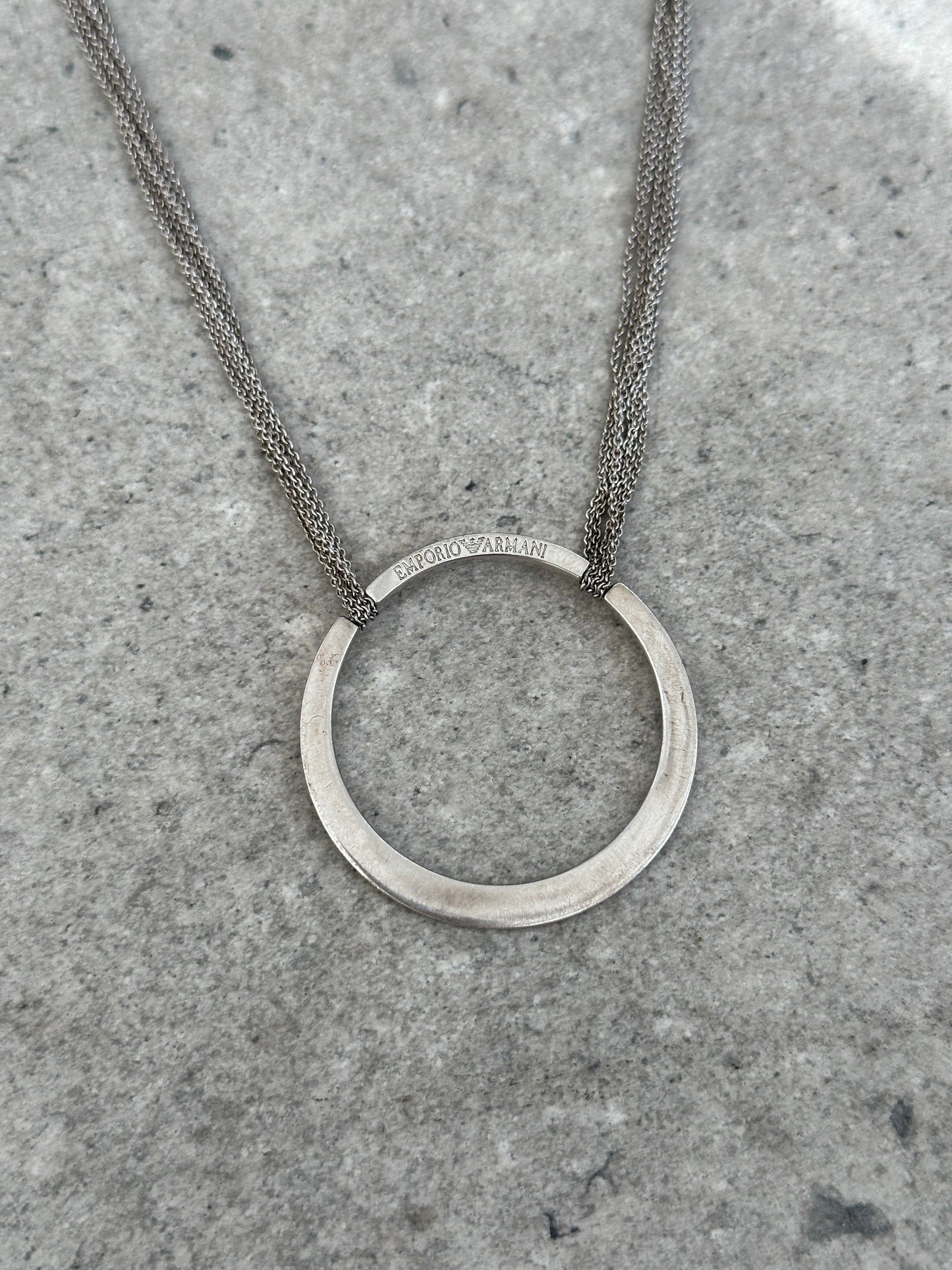 Emporio Armani 1990s Circle Pendant Necklace