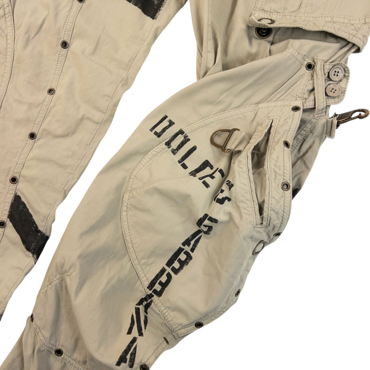 Vintage 2004 Dolce & Gabbana Bondage Flight Cargo Trousers Womens Size W30 | W30, Grey
