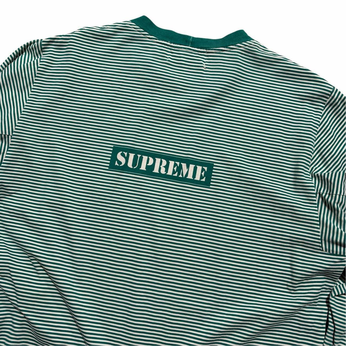 Stone Island Supreme Striped Long Sleeve | Large, Green