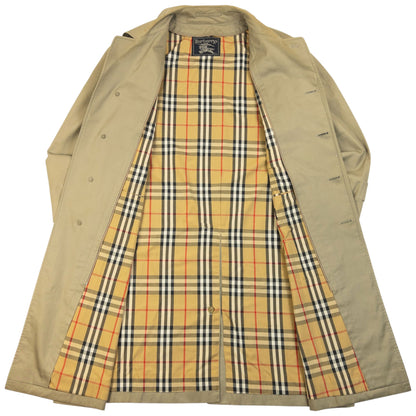Vintage 90s Burberry Nova Check Lined Trench Jacket Size M | Medium, Beige