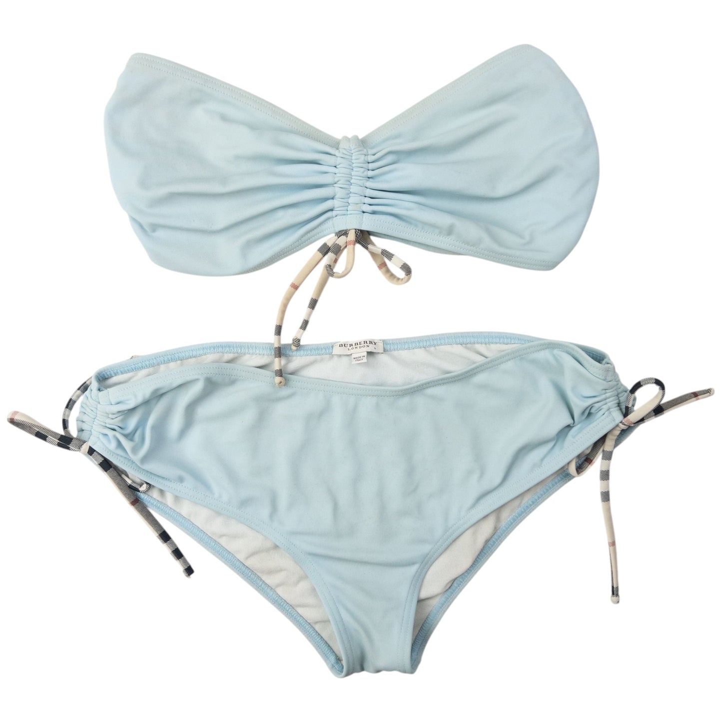 Vintage Burberry Nova Check Bikini Set Womens Size L