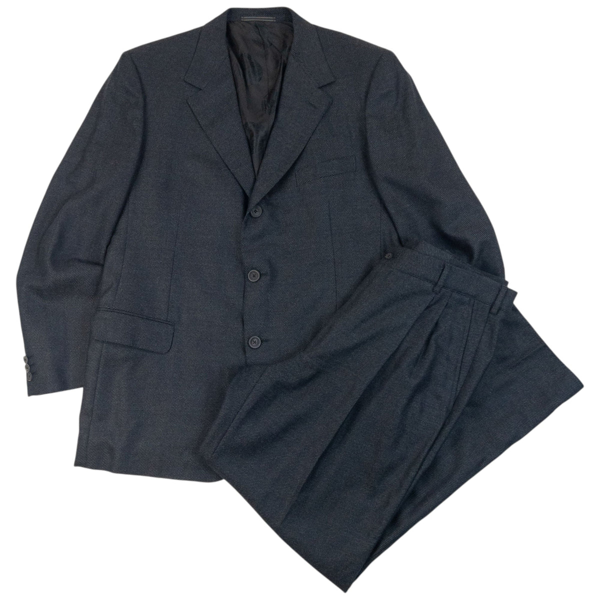 Vintage 90s Gianni Versace Couture Wool Jacket & Trousers Suit Size L | O/S, Grey