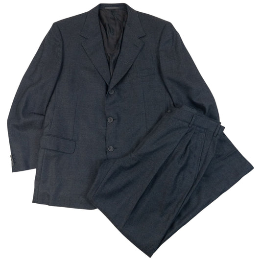 Vintage 90s Gianni Versace Couture Wool Jacket & Trousers Suit Size L | O/S, Grey