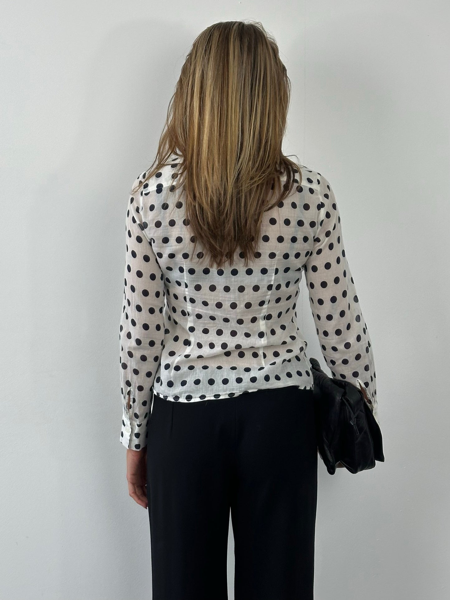 Marella 2000s Pure Cotton Polka Dot Shirt - S