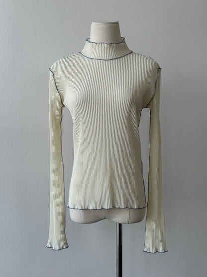 Vintage 2000s Ribbed High Neck Top - S