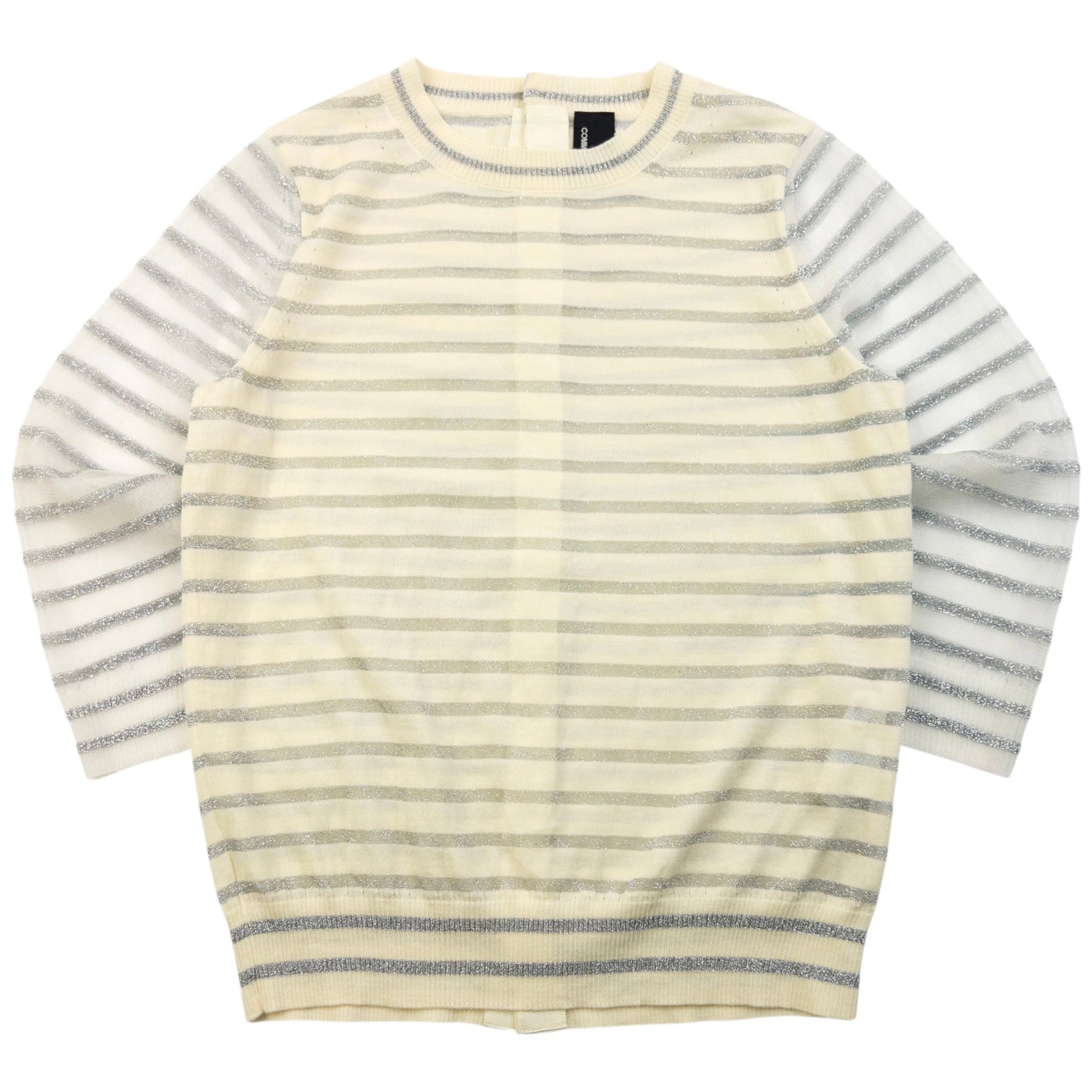 Vintage 2000s Comme Des Garçons Tricot Striped Jumper Womens Size S | Small, Cream