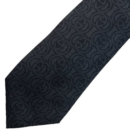 Vintage 2000s Gucci Monogram Silk Tie | O/S, Black