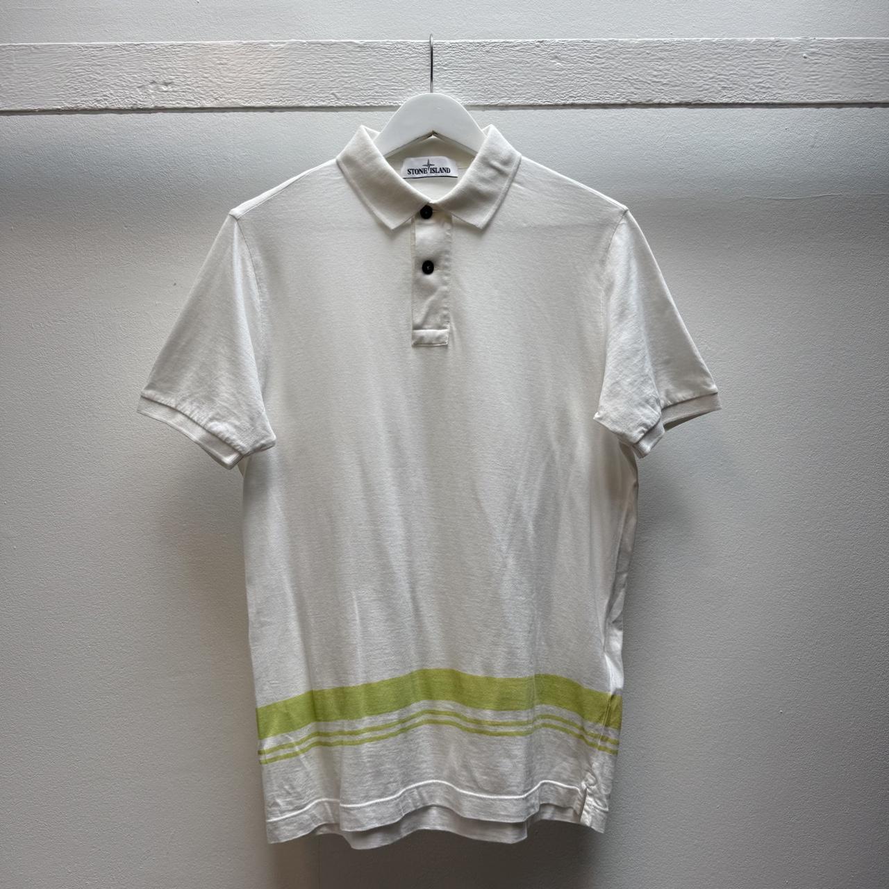 Stone Island Marina Striped Logo Polo Shirt (M) | Medium, Green
