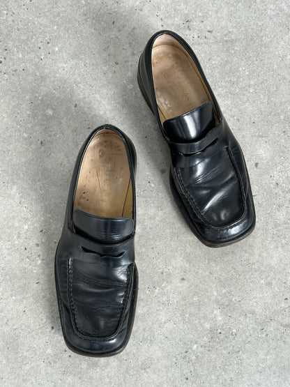 Gucci 2000s Leather Square Toe Loafers - UK 9